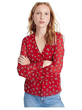 Madewell V-Neck Peplum Long Sleeve Blouse (view 1)