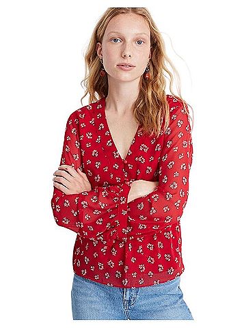 Madewell V-Neck Peplum Long Sleeve Blouse (view 1)