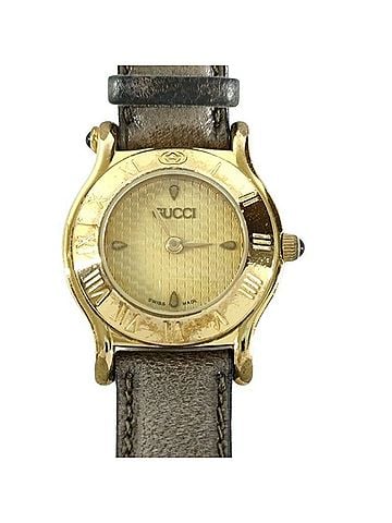Gucci GUCCI watch 6500L gold brown stainless steel leather women's (view 1)