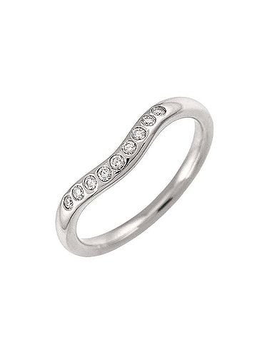 Tiffany & Co. Tiffany &amp; Co. Curved Band Ring with Diamonds, Platinum. (view 1)