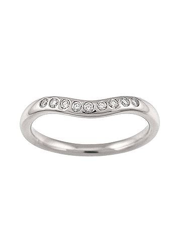 Tiffany & Co. Tiffany &amp; Co. Curved Band Ring with Diamonds, Platinum. (view 2)