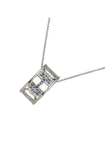 Céline Celine CELINE Sapphire Necklace 42cm 18K WG White Gold 750 (view 1)