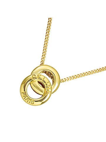 Céline Celine Double Circle Necklace, 44.5cm, 18K Yellow Gold (750) (view 1)