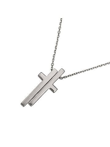 Gucci Gucci Separate Cross Necklace 48cm 18K WG White Gold 750 (view 1)