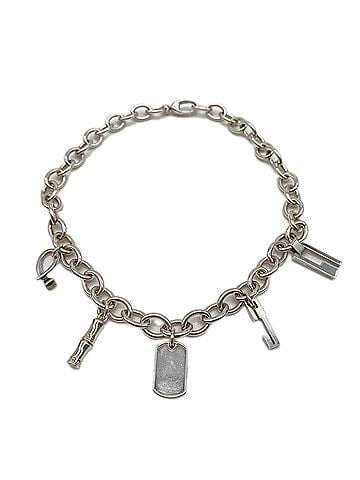 Gucci GUCCI 5-Charm Necklace, SV925 Silver, Men's (view 1)