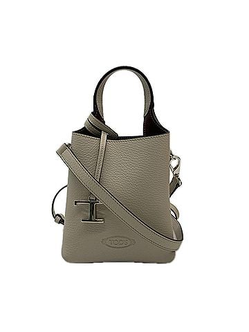 Tod's Tod's TOD’S FLORIDA DOUBLE MICRO Shoulder Bag, Micro, XBWAPAT9000QRI, Beige/Bordeaux, Hammered Leather, Women's (view 1)