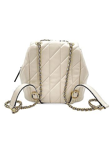 Coach COACH Tabby Backpack, Quilted Rucksack with Chain Shoulder Strap, Leather, White, Women's (CU076) (view 2)