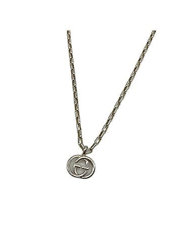 Gucci GUCCI Interlocking G Necklace, Silver, Men's (view 1)