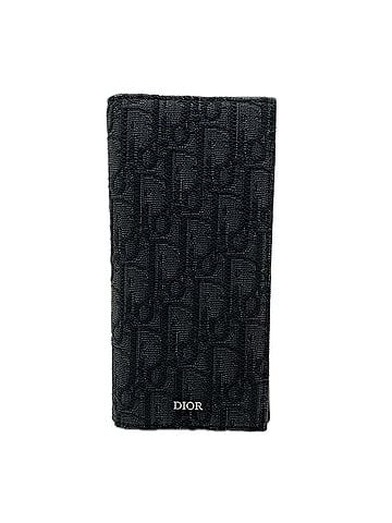 Christian Dior Christian Dior Oblique Jacquard Vertical Long Wallet 2OBBC002YSE - Wallet, Black Canvas and Calf Leather, Women's (view 1)