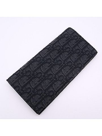 Christian Dior Christian Dior Oblique Jacquard Vertical Long Wallet 2OBBC002YSE - Wallet, Black Canvas and Calf Leather, Women's (view 2)