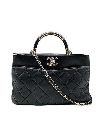 Chanel CHANEL Matelassé Turnlock Handbag, Black and Gold, Lambskin, Women's (view 1)