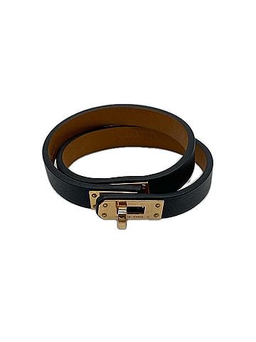 Hermès HERMES Mini Kelly Bracelet, Black and Pink Gold Calf Leather, GP (Gold Plated) - Women's (view 1)