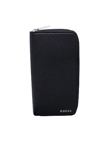 Gucci GUCCI Leather Logo Zip-Around Wallet 822043 Long Black Men's (view 1)