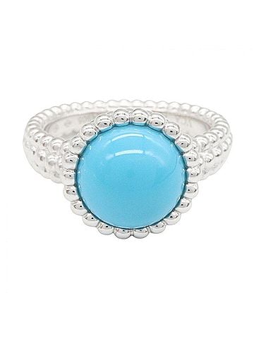 Van Cleef & Arpels Van Cleef &amp; Arpels Perlee Turquoise Ring, 18K White Gold (18KWG), Turquoise, Women's, Silver/Blue Tone, VCARP4DQ52 (view 2)