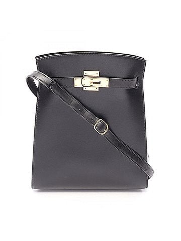 Hermès Hermes Kelly Sport MM Shoulder Bag/Handbag, Calfskin (Cowhide), Box Calf Leather, Women's, Black (view 1)