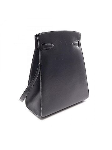 Hermès Hermes Kelly Sport MM Shoulder Bag/Handbag, Calfskin (Cowhide), Box Calf Leather, Women's, Black (view 2)