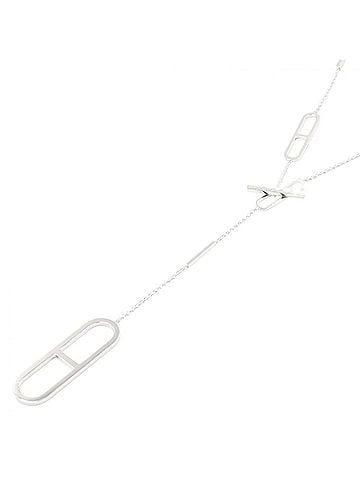 Hermès Hermes Ever Chaine d'Ancre Long Necklace, Sterling Silver 925, Women's Jewelry, Tone (view 1)