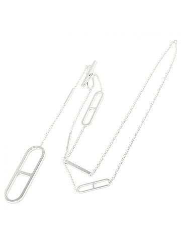 Hermès Hermes Ever Chaine d'Ancre Long Necklace, Sterling Silver 925, Women's Jewelry, Tone (view 2)