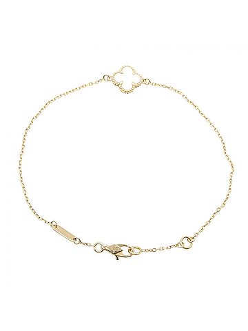 Van Cleef & Arpels Van Cleef &amp; Arpels Sweet Alhambra Mother of Pearl Bracelet, 18K (Yellow Gold), Pearl, Women's, Gold/White Tones, VCARF68800 (view 2)