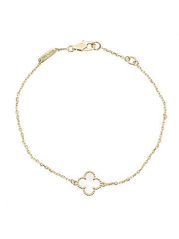 Van Cleef & Arpels Van Cleef &amp; Arpels Sweet Alhambra Bracelet, Mother-of-Pearl 18K (Yellow Gold), Women's, Gold/White Tones, VCARF68800 (view 1)