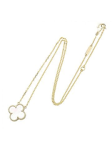 Van Cleef & Arpels Van Cleef &amp; Arpels Vintage Alhambra Mother of Pearl Necklace, 18K Yellow Gold, Pearl, Women's, Gold/White Tones, VCARA45900 (view 2)