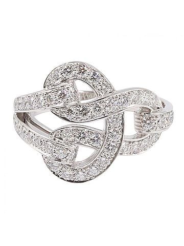 Cartier Cartier Agrafe Diamond Ring, 18K White Gold (18KWG), Silver/Clear Tone, Women's N4208853 (view 2)
