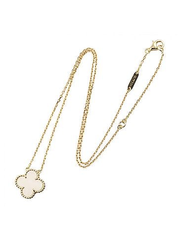 Van Cleef & Arpels Van Cleef &amp; Arpels Vintage Alhambra Mother-of-Pearl Necklace, 18K (Yellow Gold), Mother-of-Pearl, Women's, Gold/White Tones (view 2)