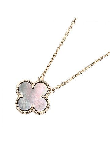 Van Cleef & Arpels Van Cleef &amp; Arpels Vintage Alhambra Grey Mother-of-Pearl Necklace, 18K Pink Gold (PG), Mother-of-Pearl, Women's, Tone, VCARP4KK00 (view 1)