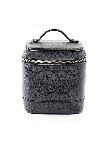 Chanel Chanel Coco Mark Handbag, Caviar Leather (Grained Calfskin), Women's, Black, A01998 (view 1)