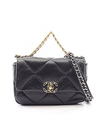 Chanel Chanel 19 Dixneuf Matelassé Combination Hardware 2-Way Shoulder Bag/Handbag Lambskin Leather Women's Black AS1160 (view 1)