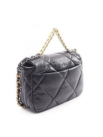 Chanel Chanel 19 Dixneuf Matelassé Combination Hardware 2-Way Shoulder Bag/Handbag Lambskin Leather Women's Black AS1160 (view 2)