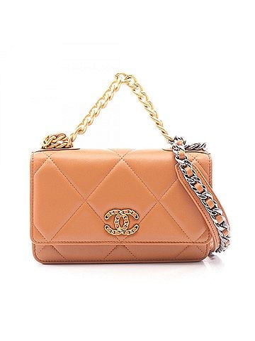 Chanel Chanel 19 Dixneuf Matelassé Combination Hardware 2-Way Shoulder Bag/Handbag Lambskin Leather Women's Brown AP0957 (view 1)