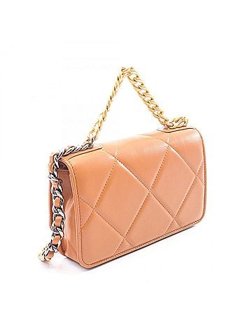 Chanel Chanel 19 Dixneuf Matelassé Combination Hardware 2-Way Shoulder Bag/Handbag Lambskin Leather Women's Brown AP0957 (view 2)