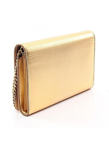 Saint Laurent Yves Saint Laurent Saint Laurent Paris shoulder bag/handbag, leather, women's, gold tone. (view 2)