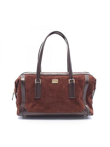 Salvatore Ferragamo Salvatore Ferragamo Corduroy Handbag, Leather and Fabric, Women's, Brown, 21 1863 (view 1)