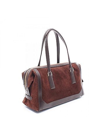 Salvatore Ferragamo Salvatore Ferragamo Corduroy Handbag, Leather and Fabric, Women's, Brown, 21 1863 (view 2)
