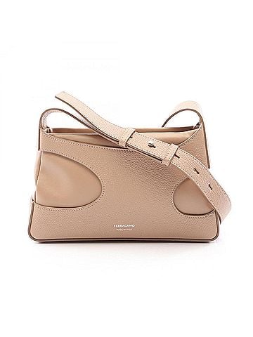Salvatore Ferragamo Salvatore Ferragamo Cutout Shoulder Bag/Handbag, Leather, Women's, Beige (view 1)
