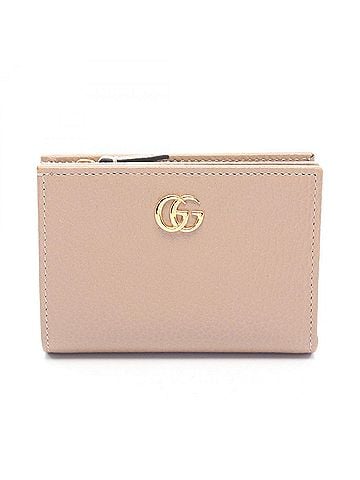 Gucci Gucci Double G Bi-fold Wallet, Leather, Women's, Beige, 790063 (view 1)