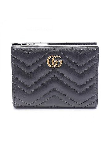 Gucci Gucci GG Marmont Bi-fold Wallet, Leather, Women's, Black, 773427 (view 1)