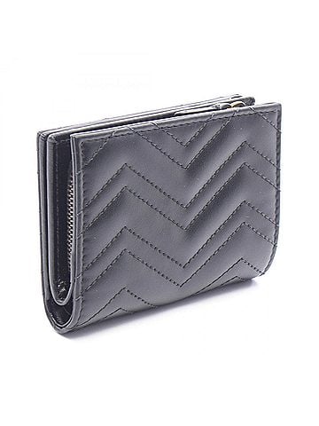 Gucci Gucci GG Marmont Bi-fold Wallet, Leather, Women's, Black, 773427 (view 2)