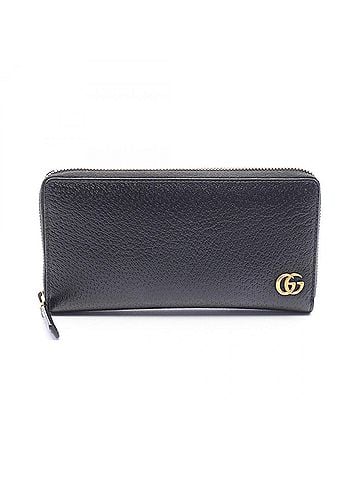 Gucci Gucci GG Marmont Round Long Wallet, Leather, Women's, Black, 428736 (view 1)