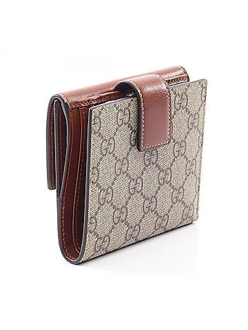 Gucci Gucci GG Supreme W-hook wallet, leather, women's, beige/brown, 410104 (view 2)