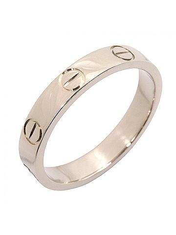 Cartier Cartier Mini Love Ring, 18K White Gold (18KWG), Women's, Silver Tone, B4085100 (view 1)