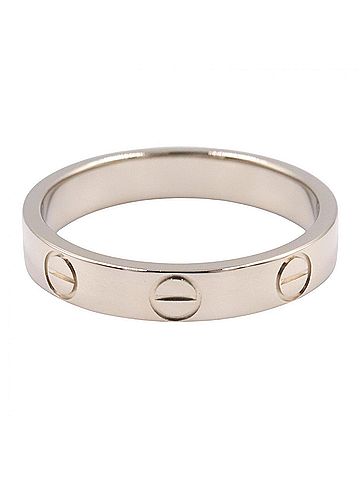 Cartier Cartier Mini Love Ring, 18K White Gold (18KWG), Women's, Silver Tone, B4085100 (view 2)