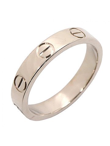 Cartier Cartier Mini Love Ring, 18K White Gold (18KWG), Women's, Silver Tone, B4085100 (view 1)
