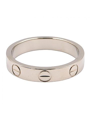 Cartier Cartier Mini Love Ring, 18K White Gold (18KWG), Women's, Silver Tone, B4085100 (view 2)