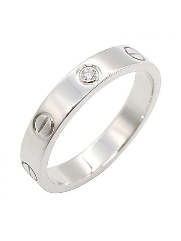 Cartier Cartier Mini Love Ring 1PD Ring, Jewelry, 18K White Gold (Diamond), Men's/Women's, Silver/Clear Tone, B4050554 (view 1)