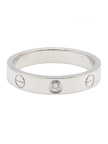 Cartier Cartier Mini Love Ring 1PD Ring, Jewelry, 18K White Gold (Diamond), Men's/Women's, Silver/Clear Tone, B4050554 (view 2)