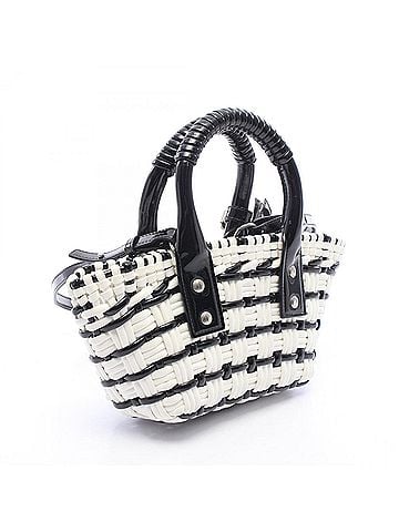 Balenciaga Balenciaga BISTRO XXS Bistro Basket Bag 2-Way Handbag, Enamel, Women's, White/Black, 678028 (view 2)