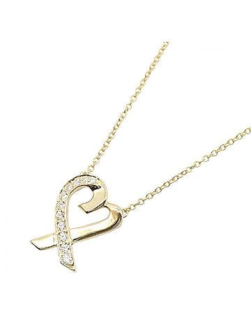 Tiffany & Co. Tiffany &amp; Co. Loving Heart Necklace, 18K (Yellow Gold) Diamond, Women's, Gold Tone, Clear Tone (view 1)